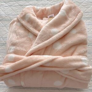 NWT Cozy Peach/Blush Pink & White Polka Dot Bathrobe